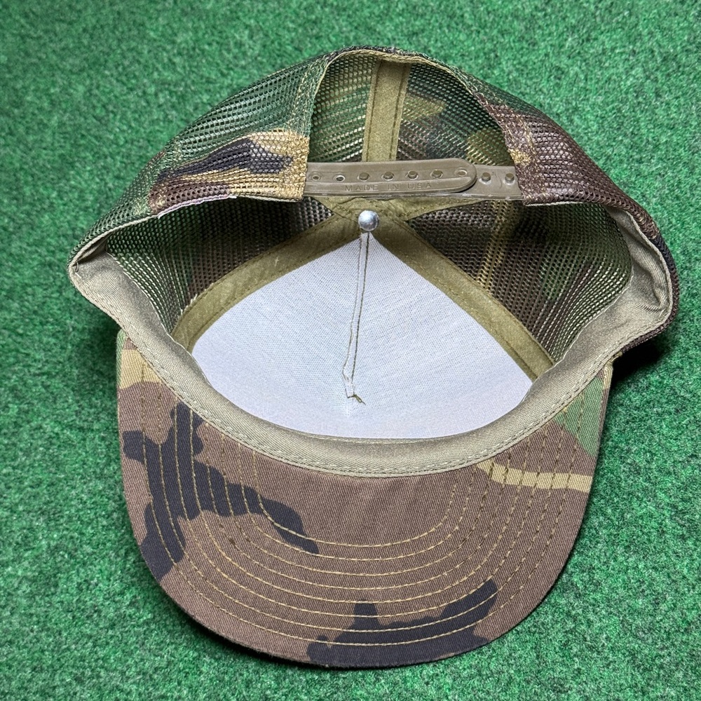 Nothwestern Rec Camo Trucker Vintage 90s Snapback Mesh USA Made Cap Hat - Picture 5 of 7